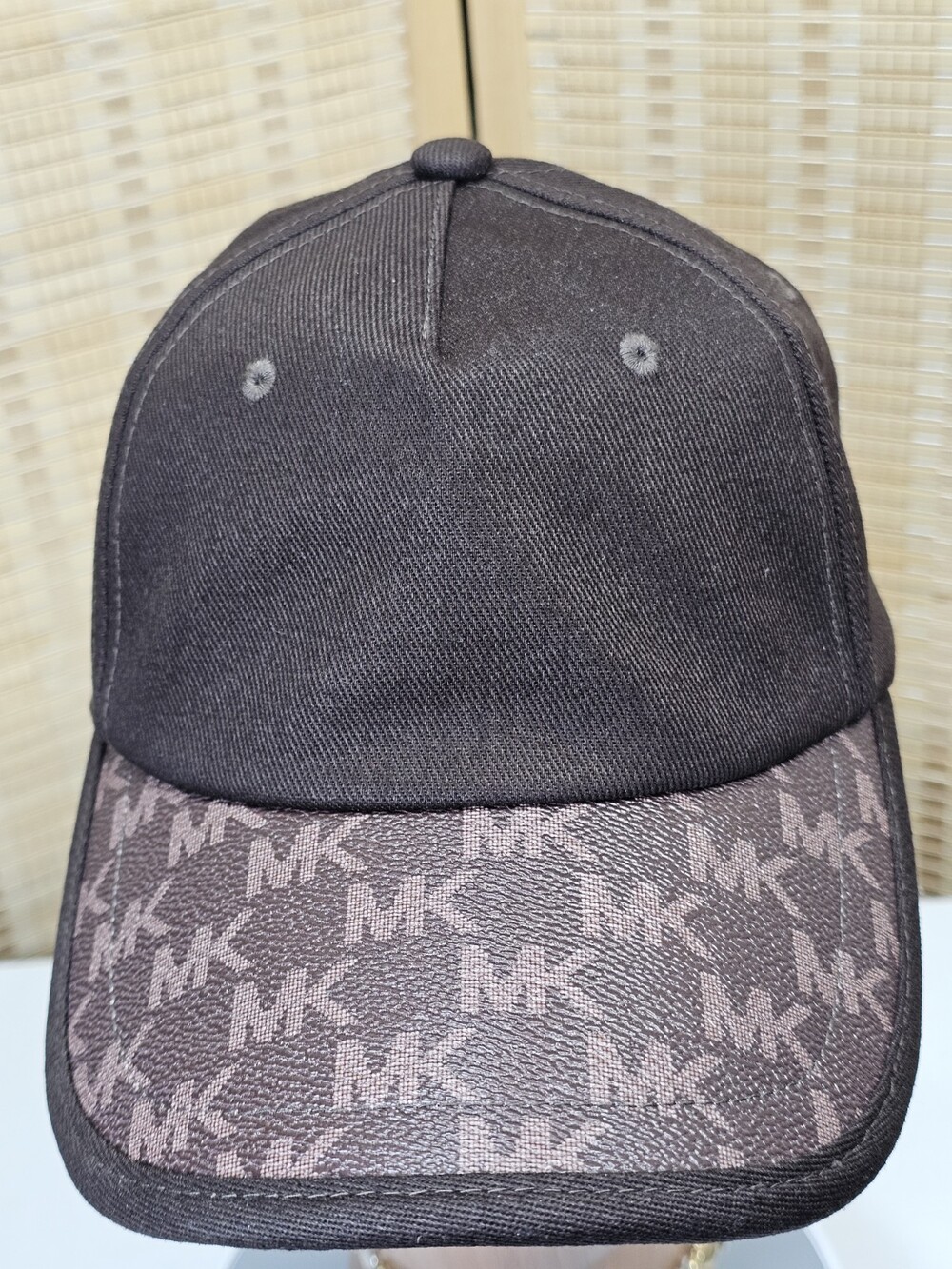 Michael Kors Chocolate MK Monogram Brim Baseball Cap One Size NWT